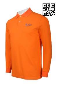 P677 製作長袖Polo恤款式  自訂LOGOPolo恤款式   訂做男裝Polo恤款式  Polo恤生產商    橙色